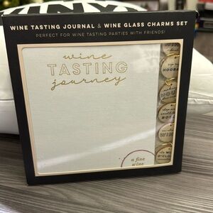 Wine Tasting Journal & Wine Glass Charms Set perfect for wine tasting parties
